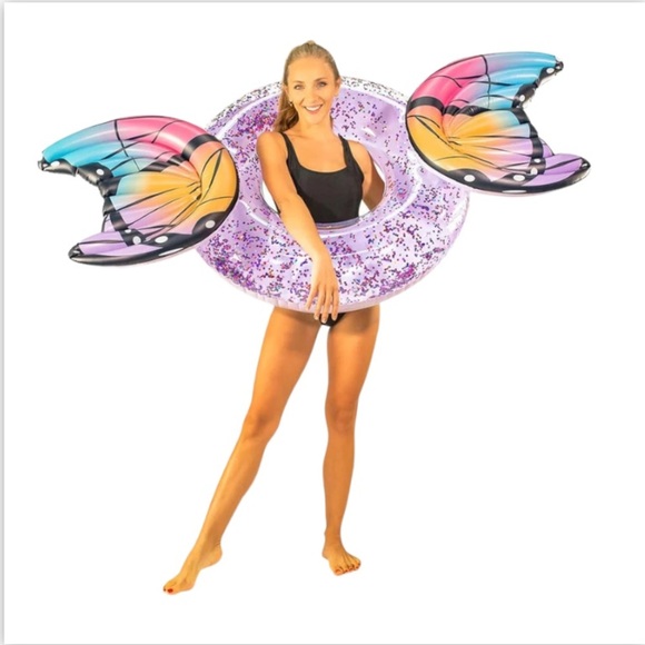 NWT PoolCandy Glitter Butterfly Large Pool Tube - 40" - Picture 4 of 13